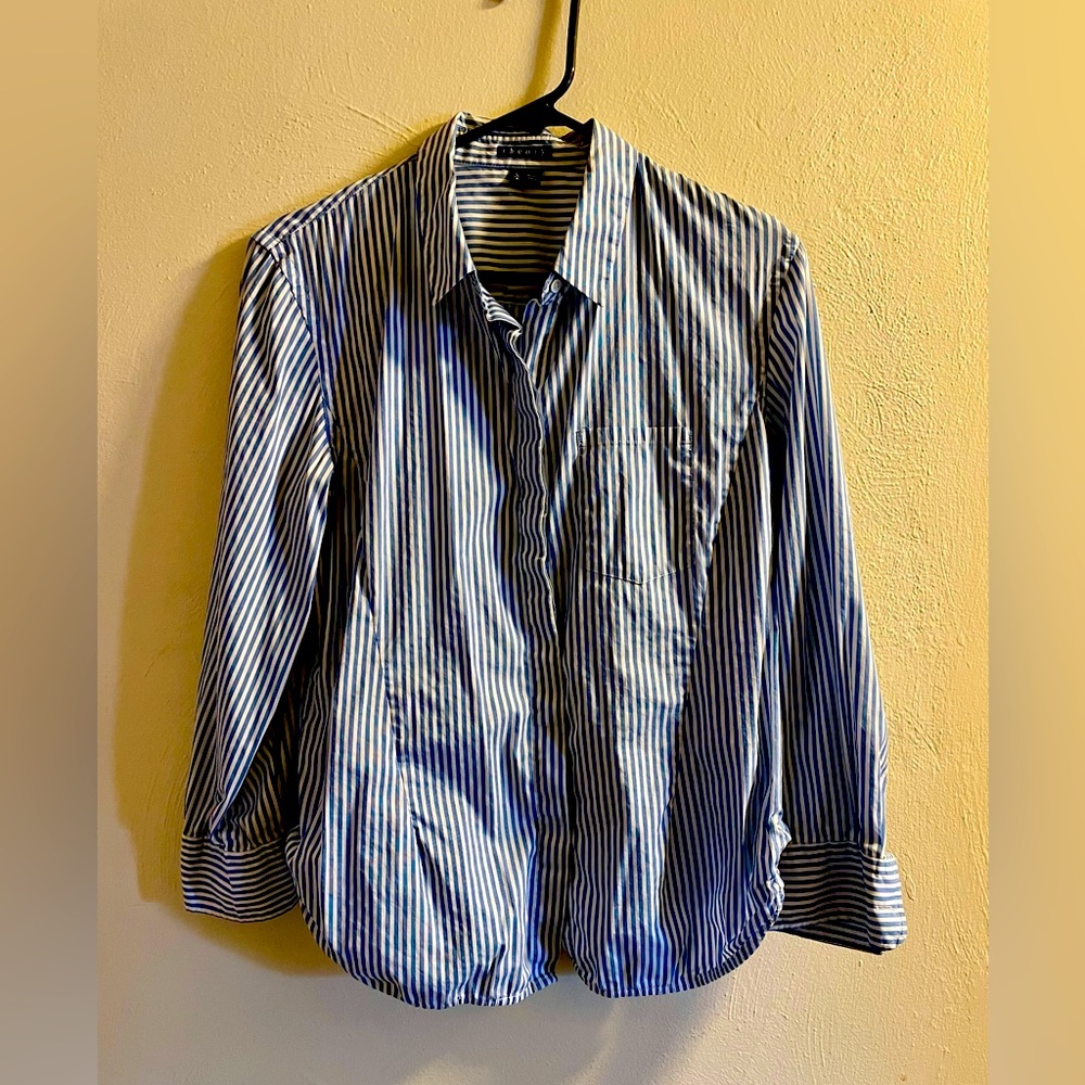 Theory striped button down
